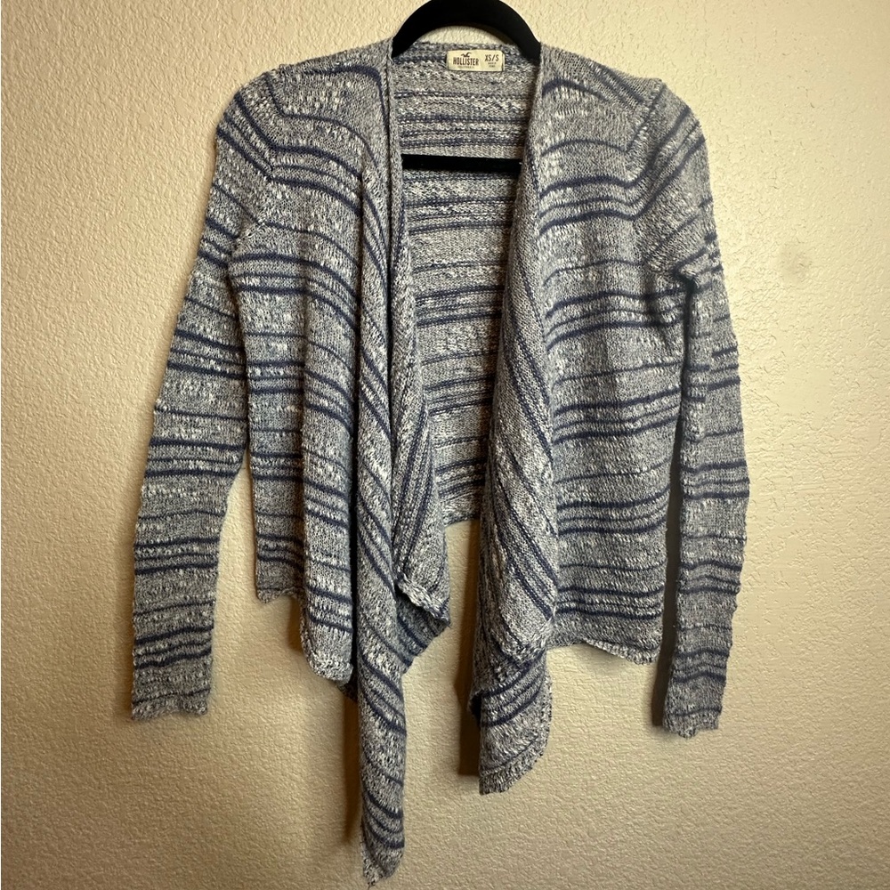 Hollister Striped Open-Front Cardigan LC003